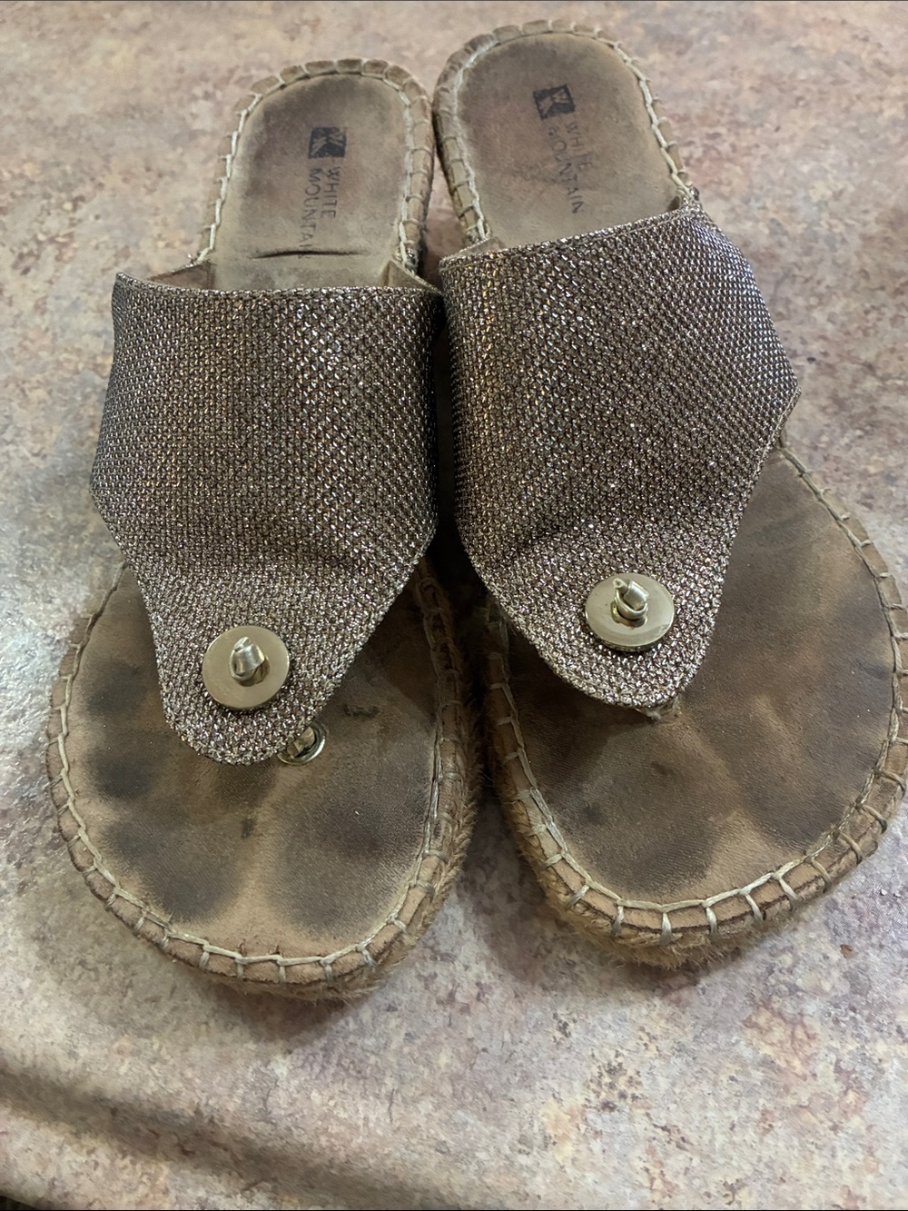 White Mountain Gold Toe-Post Sandals - Women's Slip-On